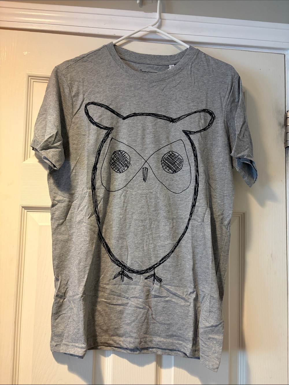 Men's Short Sleeve Owl Graphic Tee in Gray M